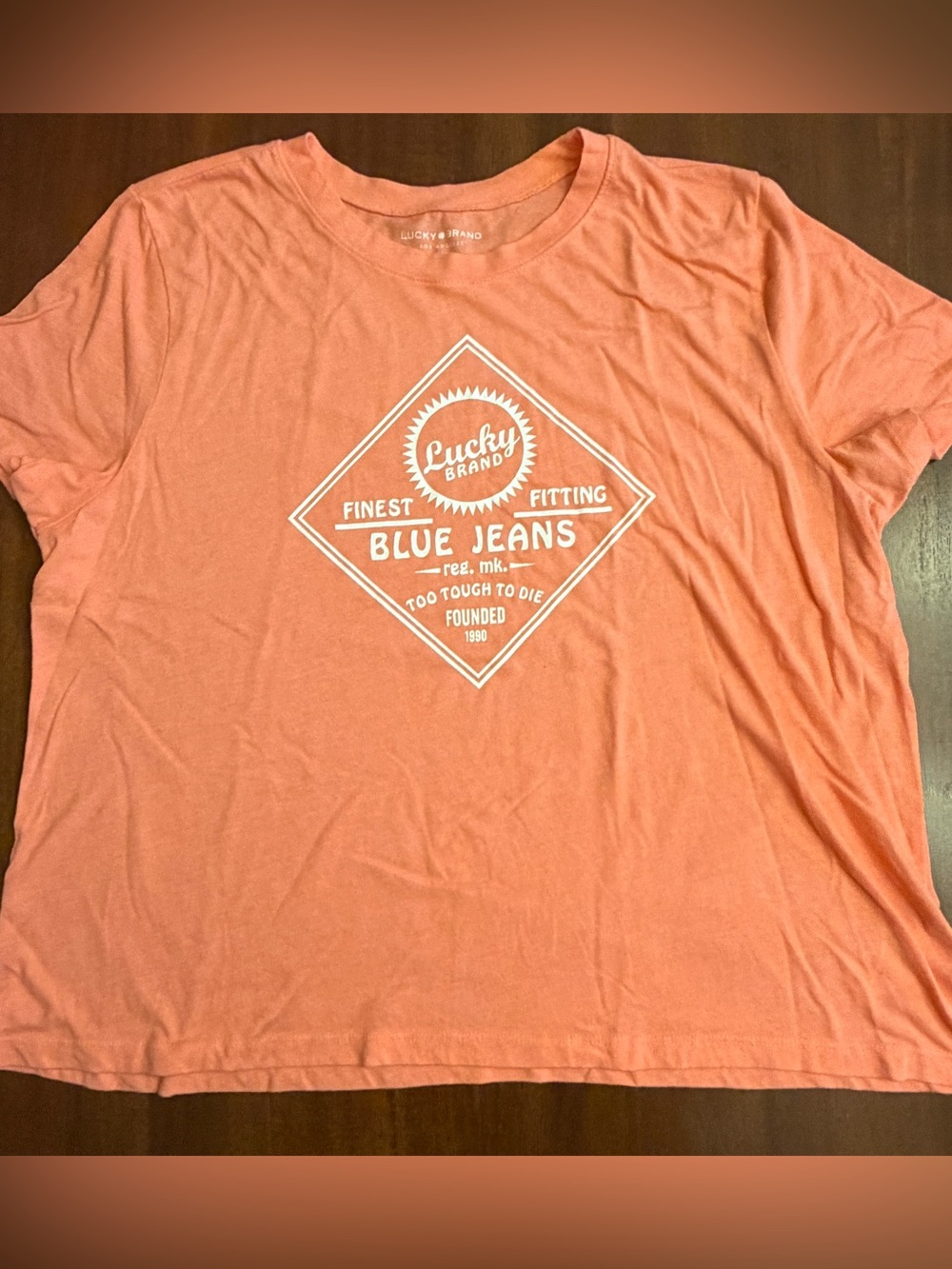 Lucky Brand Vintage Logo Graphic T-Shirt Peach XXL
